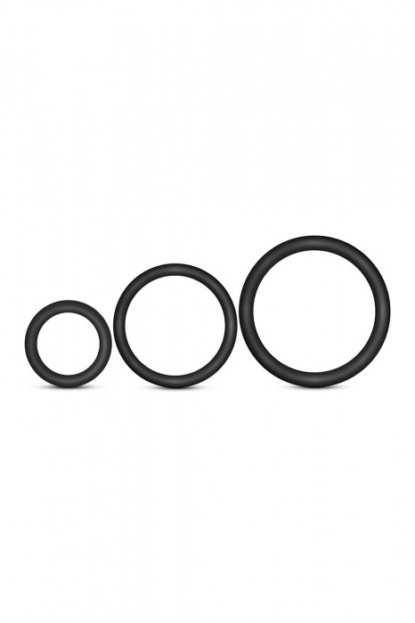 Набор из 3 черных эрекционных колец Cock Ring Set - Blush Novelties - в Миассе купить с доставкой