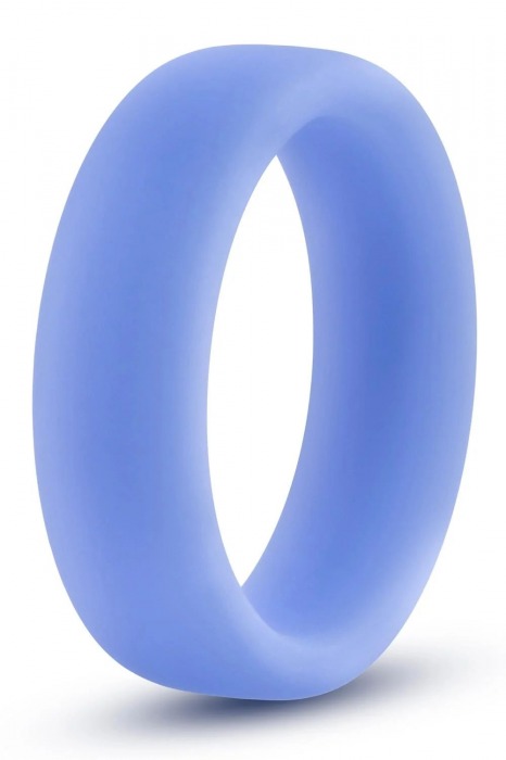 Голубое люминесцентное кольцо Silicone Glo Cock Ring - Blush Novelties - в Миассе купить с доставкой