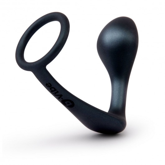 Черное эрекционное кольцо со стимулятором простаты Ringer Cock Ring   Plug - b-Vibe - в Миассе купить с доставкой