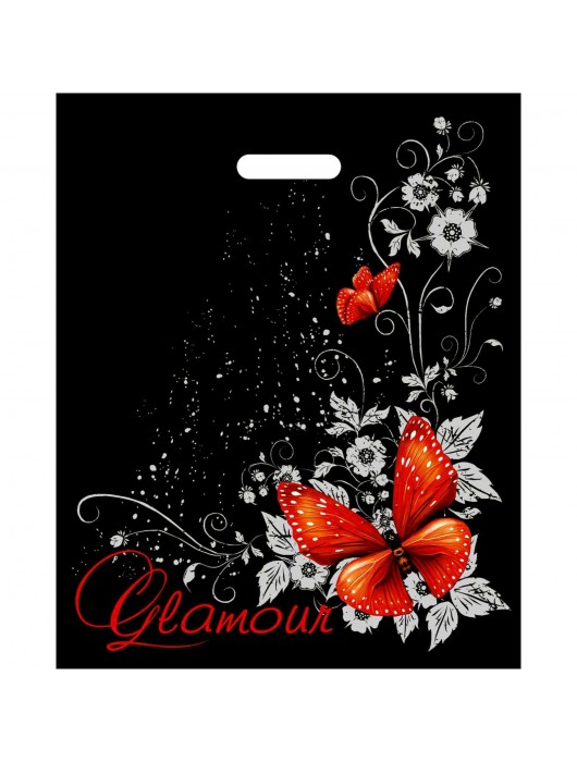 Черный пакет Glamour с вырубной ручкой (38х47 см) - Сима-Ленд - купить с доставкой в Миассе