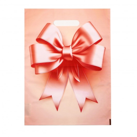 Пакет с принтом в виде банта с вырубной ручкой (30х40 см) - Сима-Ленд - купить с доставкой в Миассе