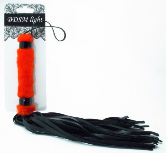 Нежная плеть с красным мехом BDSM Light - 43 см. - БДСМ Арсенал - купить с доставкой в Миассе