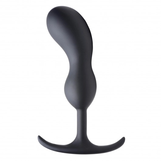 Черный массажер простаты с утяжелителями Premium Silicone Weighted Prostate Plug Large - 18,8 см. - XR Brands - в Миассе купить с доставкой