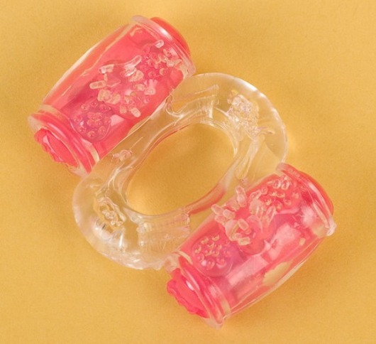 Прозрачное виброкольцо с двумя вибропульками - Toyfa Basic - в Миассе купить с доставкой