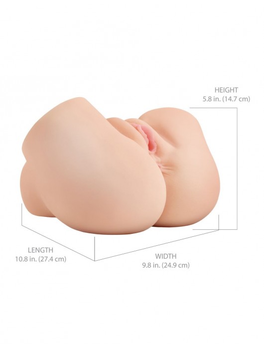 Телесный мастурбатор-полуторс с вибрацией и эффектом всасывания Back That Ass Up - Pipedream - в Миассе купить с доставкой