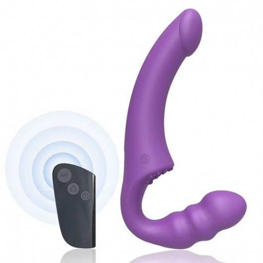 Фиолетовый безремневой страпон Straples Strap-On Dildo - Erokay - купить с доставкой в Миассе