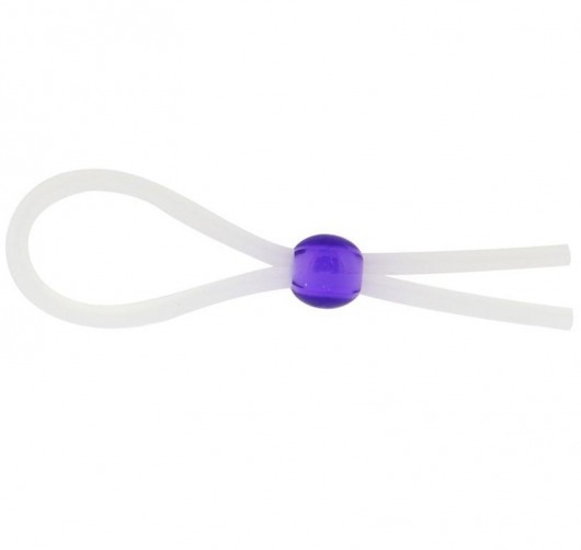 Прозрачное лассо с фиолетовой бусиной SILICONE COCK RING WITH BEAD LAVENDER - NMC - в Миассе купить с доставкой