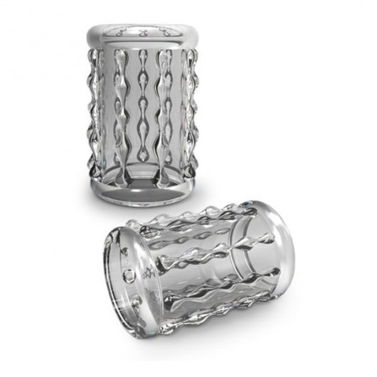 Прозрачная насадка с бороздками STAY HARD COCK SLEEVE 04 CLEAR - Blush Novelties - в Миассе купить с доставкой