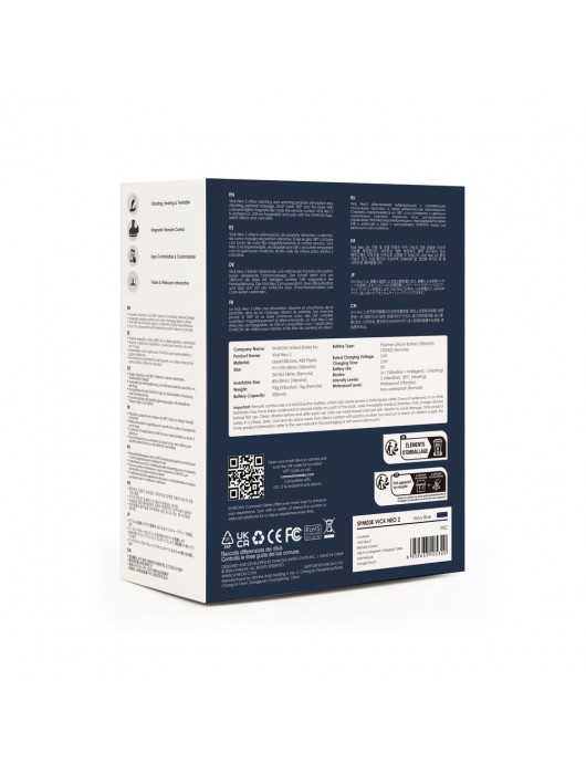 Темно-синий вибромассажер простаты Vick Neo 2 c функцией нагрева и пультом ДУ - Svakom - в Миассе купить с доставкой