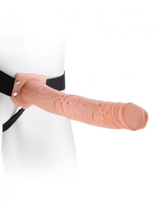 Фаллопротез телесного цвета Hollow Strap-On - 29 см. - Pipedream - купить с доставкой в Миассе