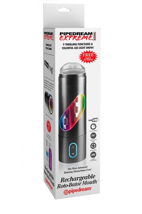 Перезаряжаемый мастурбатор-ротик Extreme Toyz Rechargeable Roto-Bator Mouth - Pipedream - в Миассе купить с доставкой