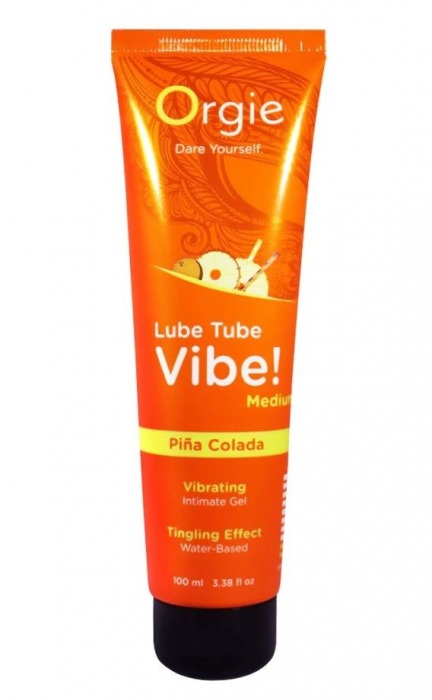 Гель с эффектом вибрации Lube Tube Vibe Medium Pina Colada - 100 мл. - ORGIE - купить с доставкой в Миассе
