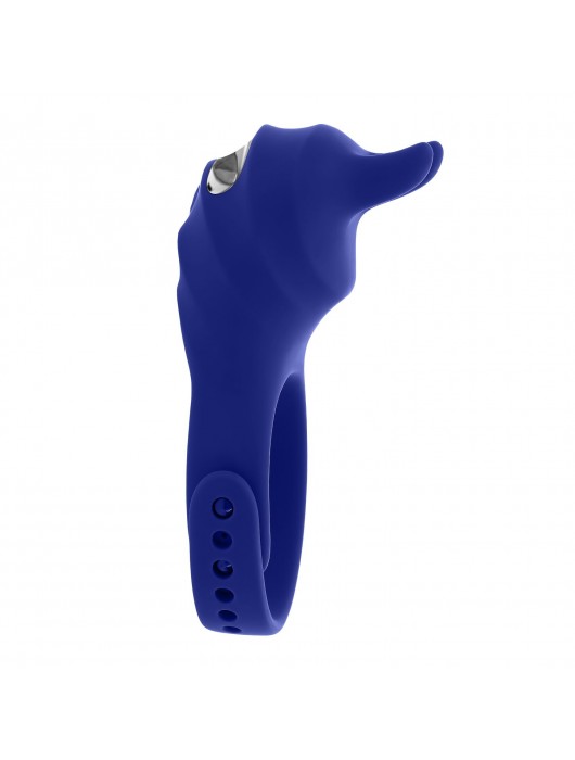 Синее эрекционное виброкольцо с клиторальной подушечкой и пультом ДУ Adjustable Fun Ring - Zero Tolerance - в Миассе купить с доставкой