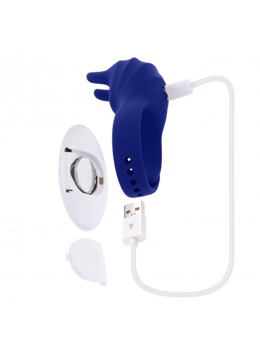 Синее эрекционное виброкольцо с клиторальной подушечкой и пультом ДУ Adjustable Fun Ring - Zero Tolerance - в Миассе купить с доставкой