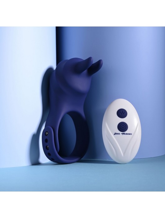 Синее эрекционное виброкольцо с клиторальной подушечкой и пультом ДУ Adjustable Fun Ring - Zero Tolerance - в Миассе купить с доставкой
