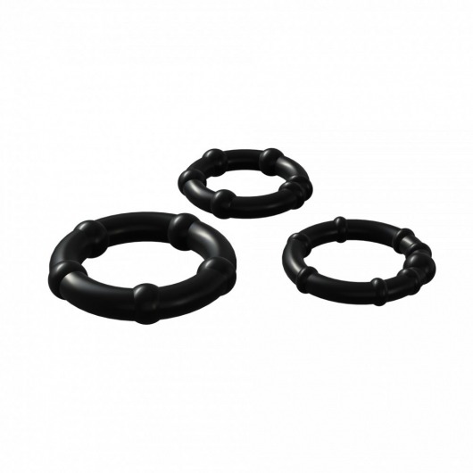 Набор из 3 черных эрекционных колец Babooom Ring Set - Adrien Lastic - в Миассе купить с доставкой