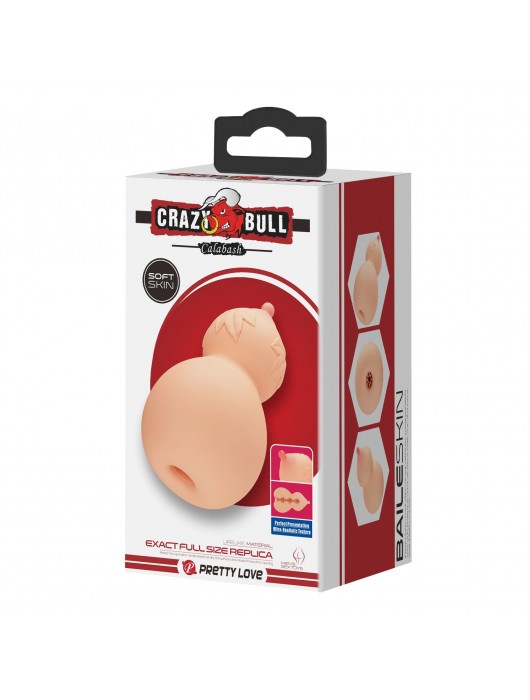 Телесный мастурбатор с соском Calabash - Baile - в Миассе купить с доставкой