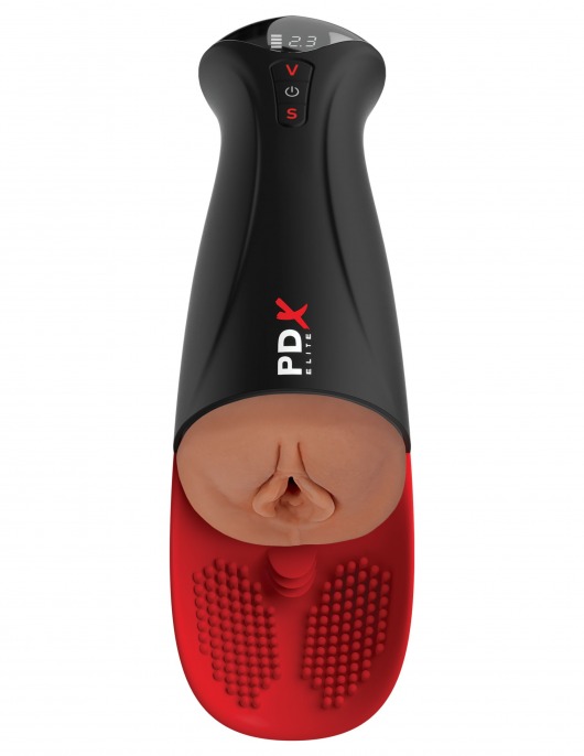 Мастурбатор-вагина в колбе с вибрацией Fuck-O-Matic Pro XL - Pipedream - в Миассе купить с доставкой