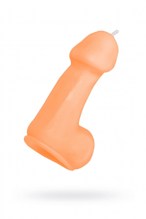 Оранжевая свеча в форме пениса - 47 гр. - Pecado - купить с доставкой в Миассе