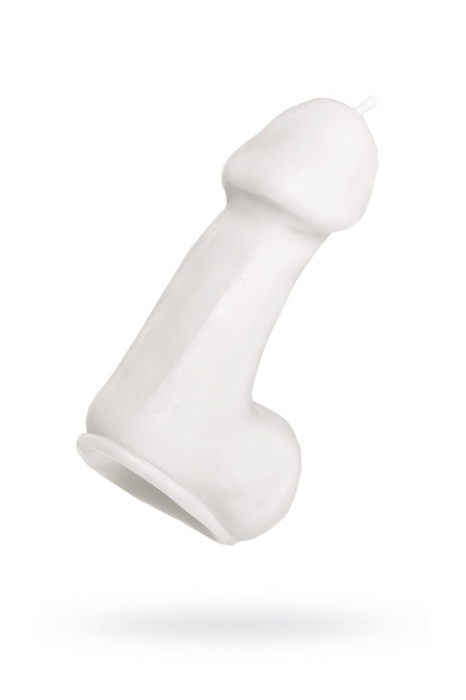 Белая свеча в форме пениса - 47 гр. - Pecado - купить с доставкой в Миассе