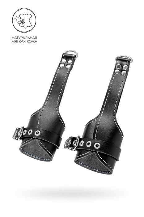 Черные подвесы с белой строчкой - Pecado - купить с доставкой в Миассе