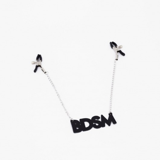 Зажимы на соски с кожаной подвеской BDSM - Crazy Handmade - купить с доставкой в Миассе