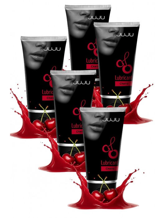 Набор из 5 съедобных лубрикантов JUJU со вкусом вишни - JuJu - купить с доставкой в Миассе