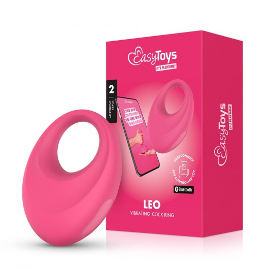 Розовое интерактивное эрекционное виброкольцо Leo - Easy toys - в Миассе купить с доставкой