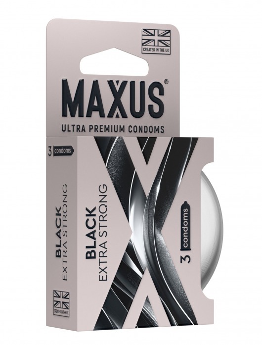 Черные утолщенные презервативы MAXUS Extra Strong с железным кейсом - 3 шт. - Maxus - купить с доставкой в Миассе