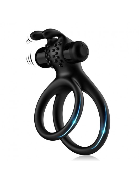 Черное эрекционное виброкольцо с подхватом мошонки Stay Hard - Boys of Toys - в Миассе купить с доставкой