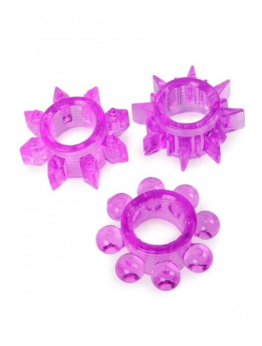 Набор из 3 лиловых эрекционных колец различной формы - Erowoman-Eroman - в Миассе купить с доставкой