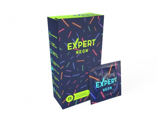 Светящиеся в темноте презервативы Expert Neon - 15 шт. - Expert - купить с доставкой в Миассе
