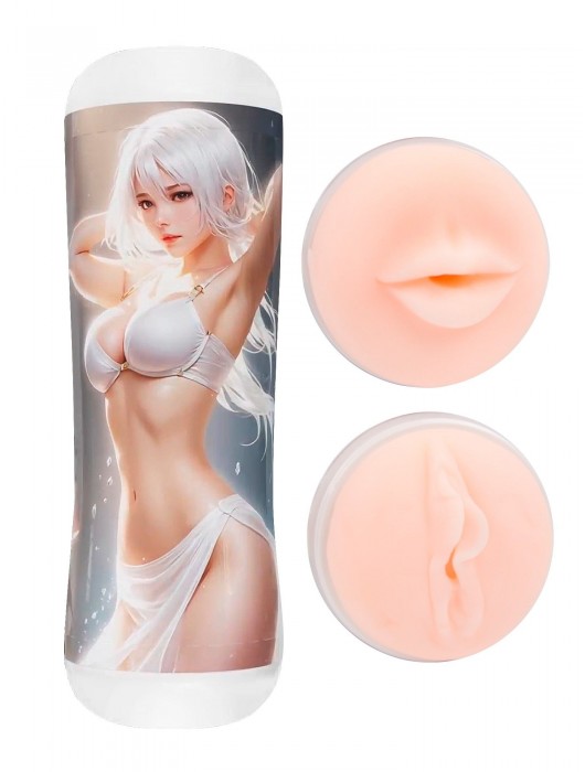 Двусторонний мастурбатор в колбе аниме - вагина и ротик - Tokyo Style - в Миассе купить с доставкой
