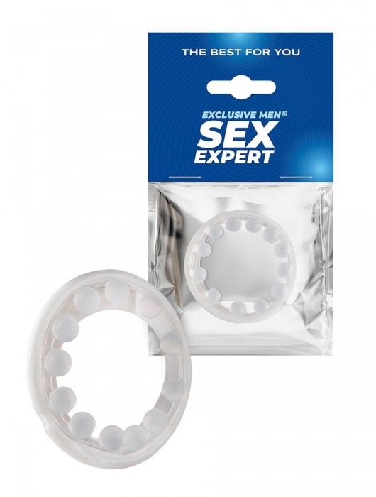 Эрекционное кольцо со стимулирующими шариками на поверхности - Sex Expert - в Миассе купить с доставкой