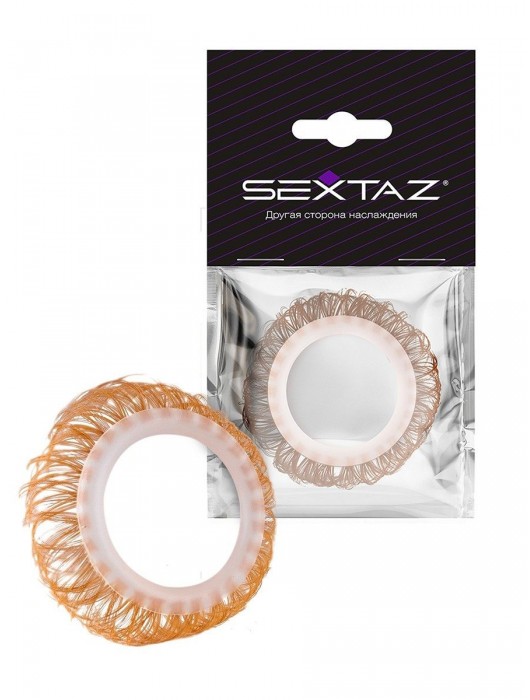 Эрекционное кольцо с бежевыми «ресничками» - Sextaz - в Миассе купить с доставкой