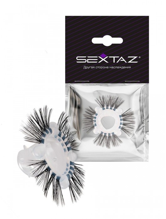 Эластичное эрекционное кольцо с черными «ресничками» - Sextaz - в Миассе купить с доставкой