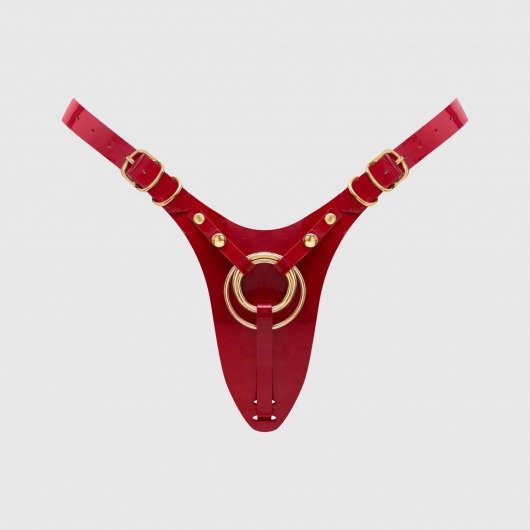Красный пояс для фиксации насадок Strap-On-Me Leatherette Harness Fabulous - Strap-on-me - купить с доставкой в Миассе