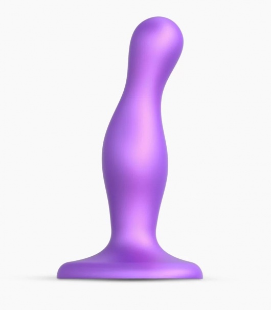 Фиолетовая насадка Strap-On-Me Dildo Plug Curvy size S - Strap-on-me - купить с доставкой в Миассе