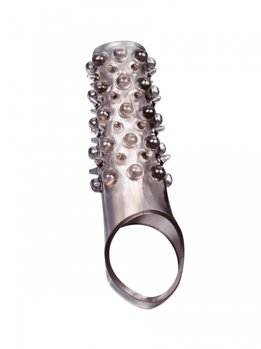 Дымчатая насадка на пенис с шипами и выпуклостями - 12 см. - Sex Expert - в Миассе купить с доставкой