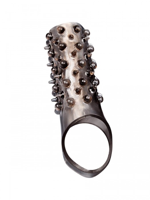 Дымчатая насадка на пенис с шипами и выпуклостями - 12,5 см. - Sex Expert - в Миассе купить с доставкой