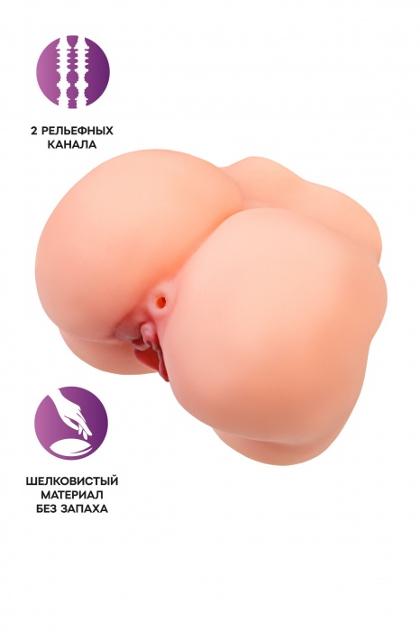 Реалистичный мастурбатор в форме попки с 2 любовными входами - No Name - в Миассе купить с доставкой