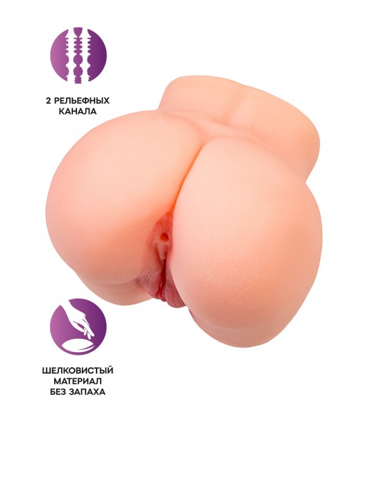 Реалистичный мастурбатор в форме попки с двумя любовными входами - No Name - в Миассе купить с доставкой