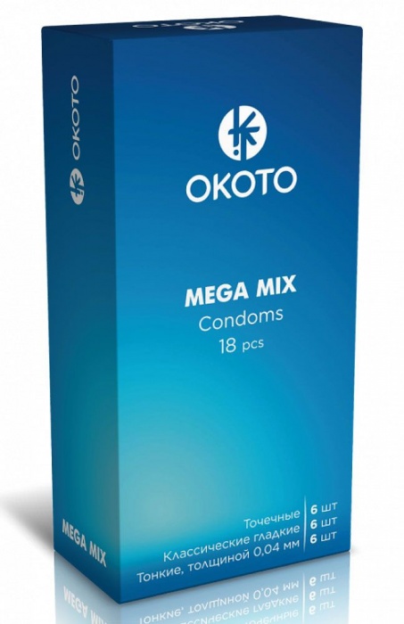 Презервативы OKOTO Mega Mix - 18 шт. - Sitabella - купить с доставкой в Миассе