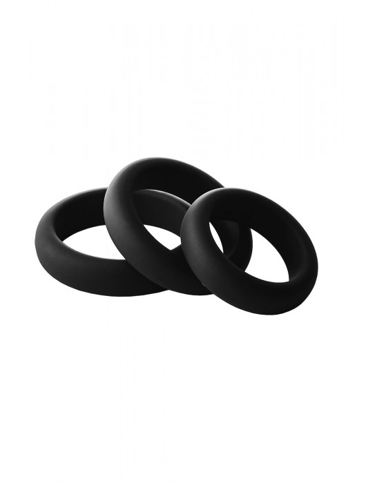 Набор из 3 черных эрекционных колец Smooth Silicone Cockring Pack - Dream Toys - в Миассе купить с доставкой