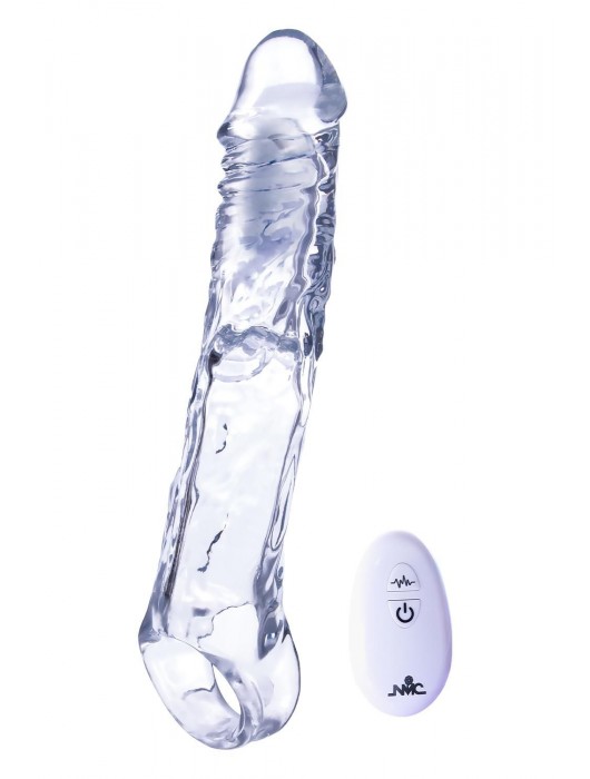 Прозрачная насадка-удлинитель Length Enhancer With Bullet с подхватом - 22,3 см. - NMC - в Миассе купить с доставкой