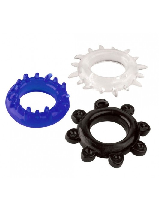 Набор из 3 эрекционных колец разного цвета и рельефа - Boys of Toys - в Миассе купить с доставкой