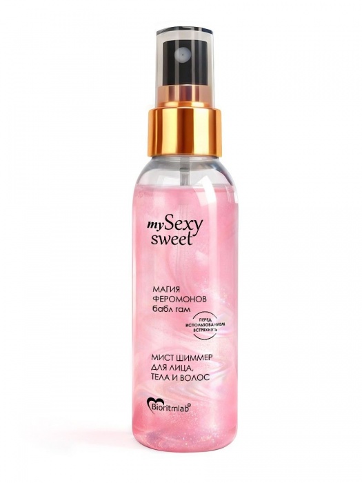 Мист для лица, тела и волос Sexy Sweet с ароматом бабл-гам, шиммером и феромонами - 95 мл. -  - Магазин феромонов в Миассе