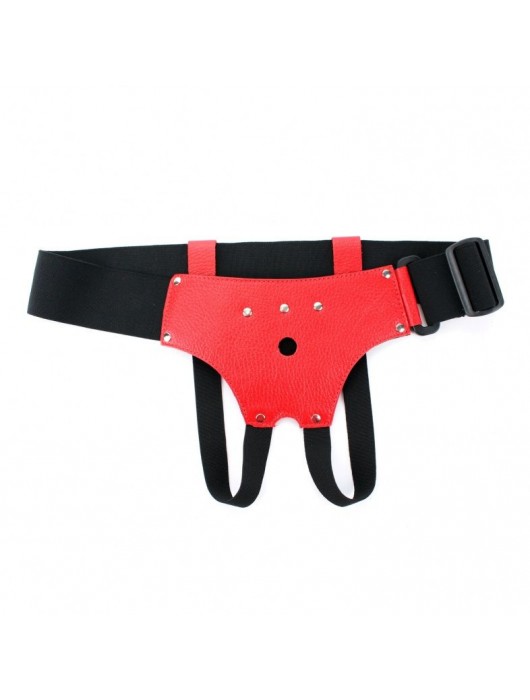 Красные трусики со штырьком для насадки - БДСМ Арсенал - купить с доставкой в Миассе