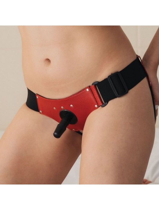 Красные трусики со штырьком для насадки - БДСМ Арсенал - купить с доставкой в Миассе