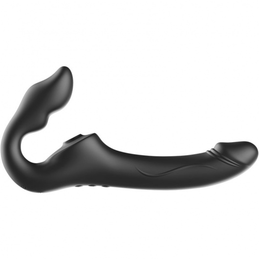 Черный безремневой страпон с 3 моторами - Ibiza - купить с доставкой в Миассе